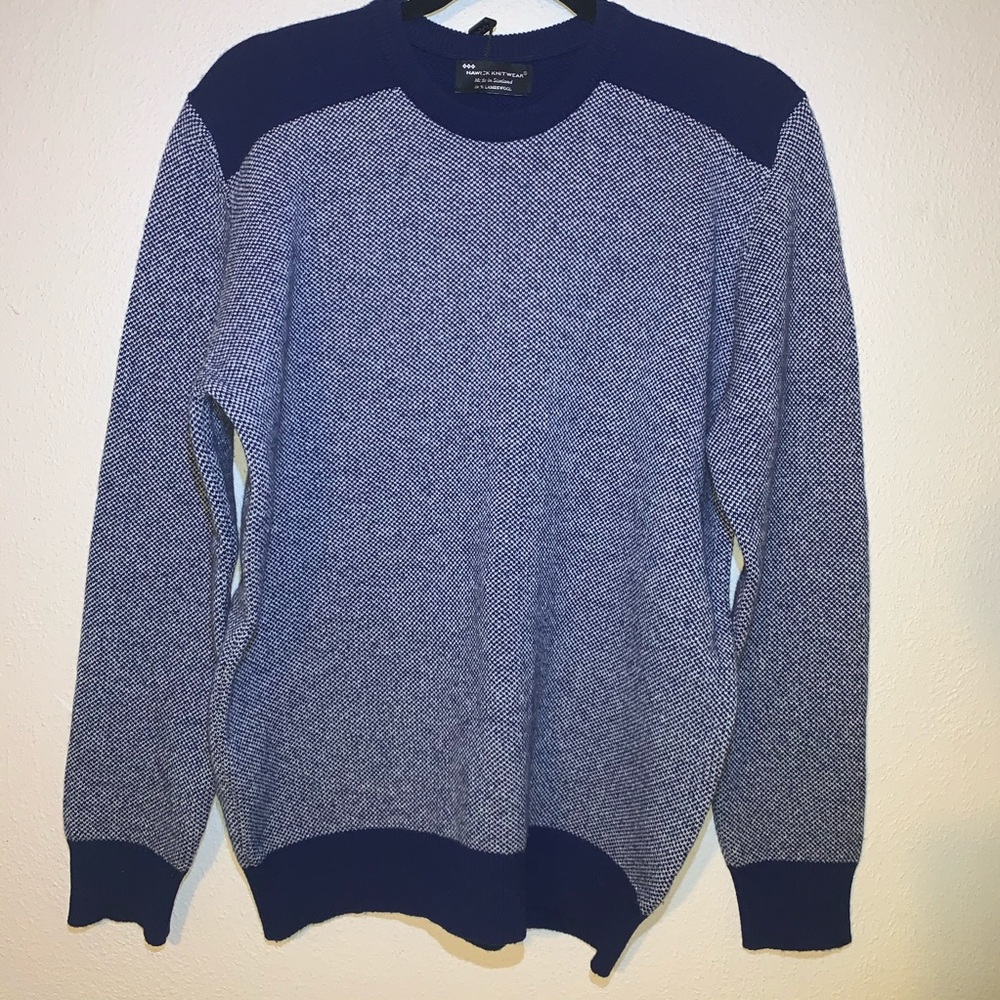Hawick Knitwear Mens Lambswool Pullover HD3 Blue M